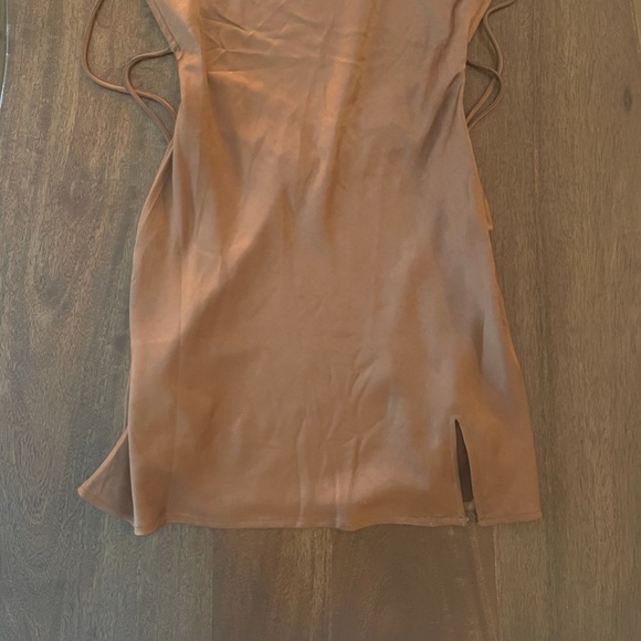 Princess Polly brown silk tie back dress - Picture 2 of 5